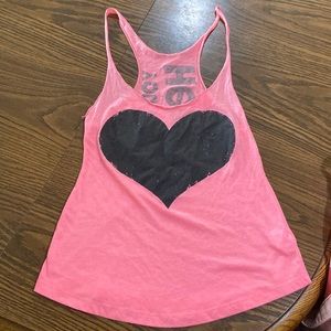 Hot pink racer back tank top.